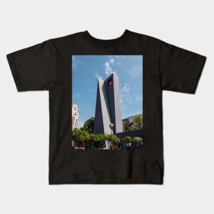 Large statue in Pershing Square, Downtown Los Angeles Kids T-Shirt